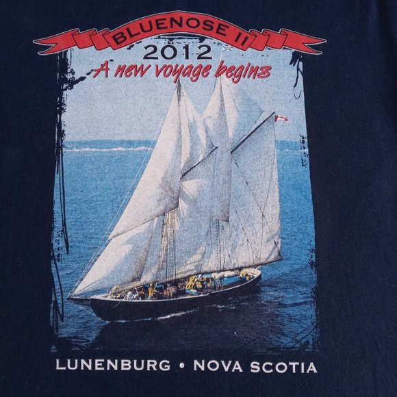 Awesome Bluenose II "A new voyage begins" navy Tee - Picture 3 of 7